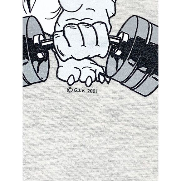 Vintage 2001 Pitbull Tank Grey Workout Muscle Shirt Gym - Picture 7 of 7